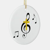 Treble Clef und Cross Keramik Ornament (Rechts)