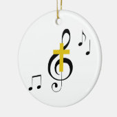 Treble Clef und Cross Keramik Ornament (Links)