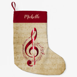 Treble Clef Vintag Music Kleiner Weihnachtsstrumpf