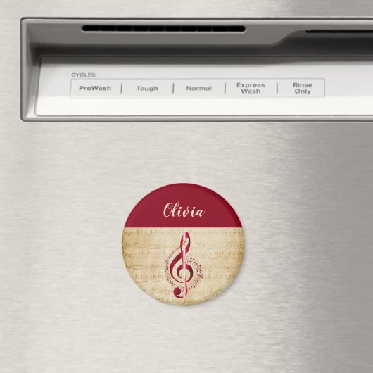 Treble Clef Vintag Music Magnet (In Situ (Geschirrspüler))