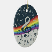 Treble Clef Wave Rainbow Colors Keramik Ornament (Rechts)