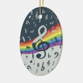 Treble Clef Wave Rainbow Colors Keramik Ornament (Links)