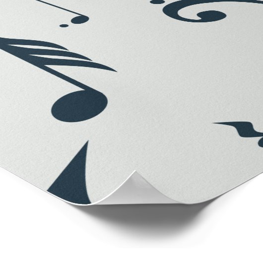 Treble Clef Wave Rainbow Colors Poster (Ecke)