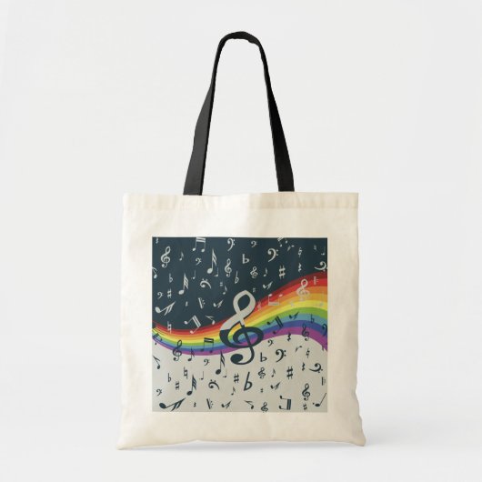 Treble Clef Wave Rainbow Colors Tragetasche (Vorne)