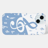 Treble Clef Wave Sky Blue und White Case-Mate iPhone Hülle (Rückseite (Horizontal))