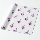 Treble Clef White Geschenkpapier (Ungerollt)
