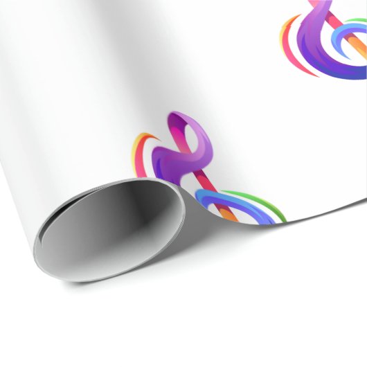 Treble Clef White Geschenkpapier (Rolleneckpunkt)