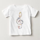 Treble Clef Word Art Baby T-shirt (Vorderseite)