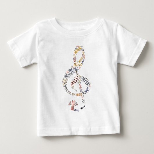 Treble Clef Word Art Baby T-shirt (Vorderseite)
