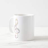 Treble Clef Word Art Kaffeetasse (Vorderseite Links)