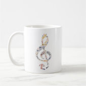 Treble Clef Word Art Kaffeetasse (Links)
