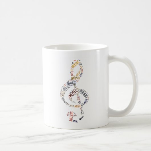Treble Clef Word Art Kaffeetasse (Rechts)