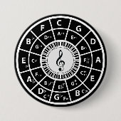 Treble clever Klaviertasten Zirkel von Fifths Button (Vorderseite)