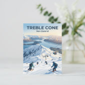 Treble Cone Skigebiet Neuseeland Postkarte (Stehend Vorderseite)