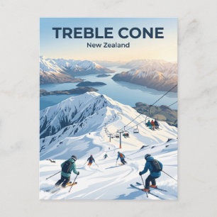 Treble Cone Skigebiet Neuseeland Postkarte