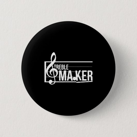 Treble Maker Pun Funny Marching Band Music Lover E Button (Vorderseite)