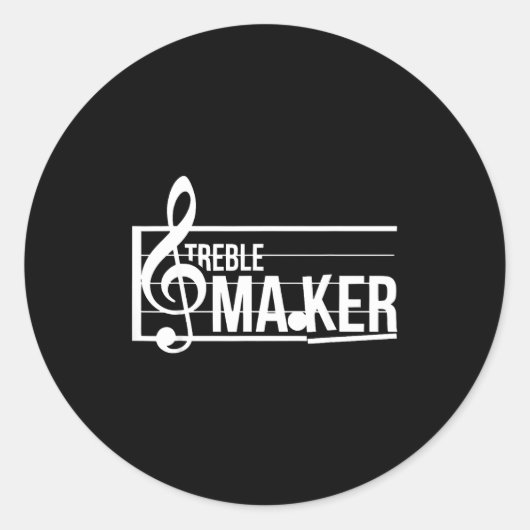 Treble Maker Pun Funny Marching Band Music Lover E Runder Aufkleber (Vorderseite)