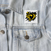 Treble und Bass Clef Musikalisches Herz gelb Button (Beispiel)