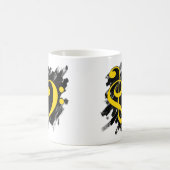 Treble und Bass Clef Musikalisches Herz gelb Kaffeetasse (Mittel)