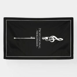 Treblemaker Funny Music Pun Classy Black G-Clef Banner