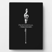 Treblemaker Funny Music Pun Classy Black G-Clef Fotoplatte (Vorderseite)