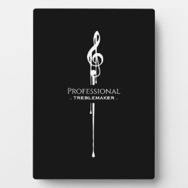 Treblemaker Funny Music Pun Classy Black G-Clef Fotoplatte