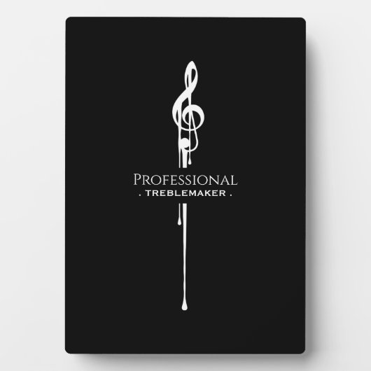 Treblemaker Funny Music Pun Classy Black G-Clef Fotoplatte (Vorderseite)