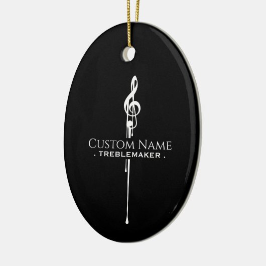 Treblemaker Funny Music Pun Classy Black G-Clef Keramik Ornament (Links)