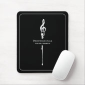 Treblemaker Funny Music Pun Classy Black G-Clef Mousepad (Mit Mouse)
