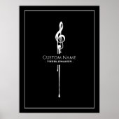 Treblemaker Funny Music Pun Classy Black G-Clef Poster (Vorne)
