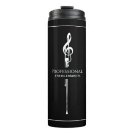 Treblemaker Funny Music Pun Classy Black G-Clef Thermosbecher