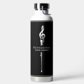 Treblemaker Funny Music Pun Classy Black G-Clef Trinkflasche (links)