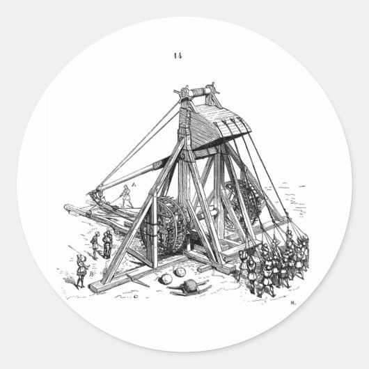 Trebuchet Runder Aufkleber (Vorderseite)