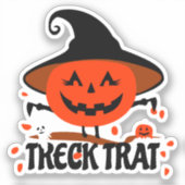 Treck Trat Pumpkin Lächeln Aufkleber (Vorderseite)