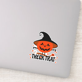 Treck Trat Pumpkin Lächeln Aufkleber