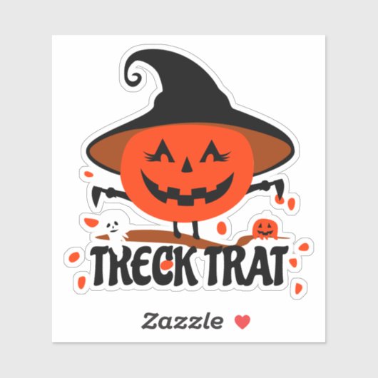 Treck Trat Pumpkin Lächeln Aufkleber (Blatt)