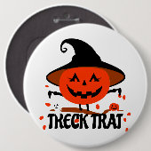Treck Trat Pumpkin Lächeln Button (Vorne & Hinten)