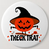 Treck Trat Pumpkin Lächeln Button (Vorderseite)