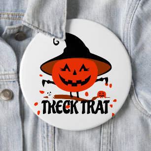 Treck Trat Pumpkin Lächeln Button