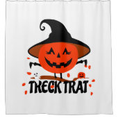 Treck Trat Pumpkin Lächeln Duschvorhang (Vorderseite)
