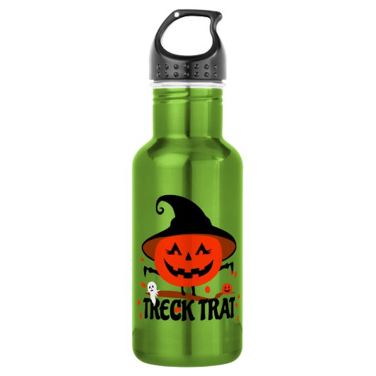 Treck Trat Pumpkin Lächeln Edelstahlflasche (Vorderseite)