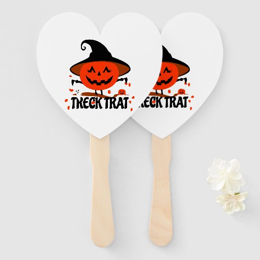 Treck Trat Pumpkin Lächeln Fächer (Vorne und Hinten)