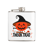 Treck Trat Pumpkin Lächeln Flachmann (Vorderseite)