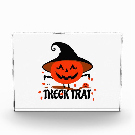 Treck Trat Pumpkin Lächeln Fotoblock (Vorderseite)