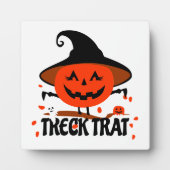 Treck Trat Pumpkin Lächeln Fotoplatte (Vorderseite)