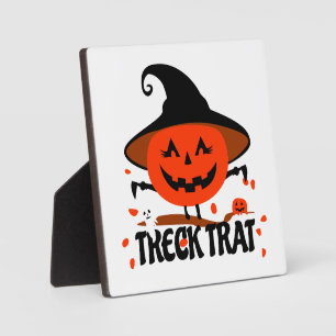 Treck Trat Pumpkin Lächeln Fotoplatte