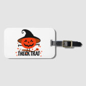 Treck Trat Pumpkin Lächeln Gepäckanhänger (Vorderseite (Horizontal))