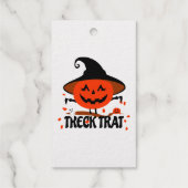 Treck Trat Pumpkin Lächeln Geschenkanhänger (Rückseite)