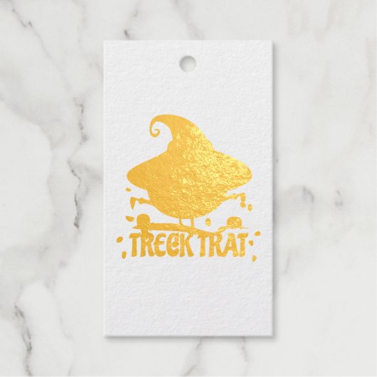 Treck Trat Pumpkin Lächeln Geschenkanhänger (Vorderseite)