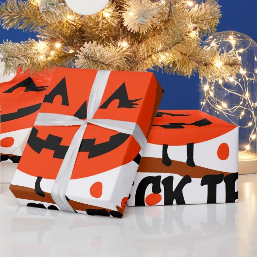 Treck Trat Pumpkin Lächeln Geschenkpapier (Feiertage)